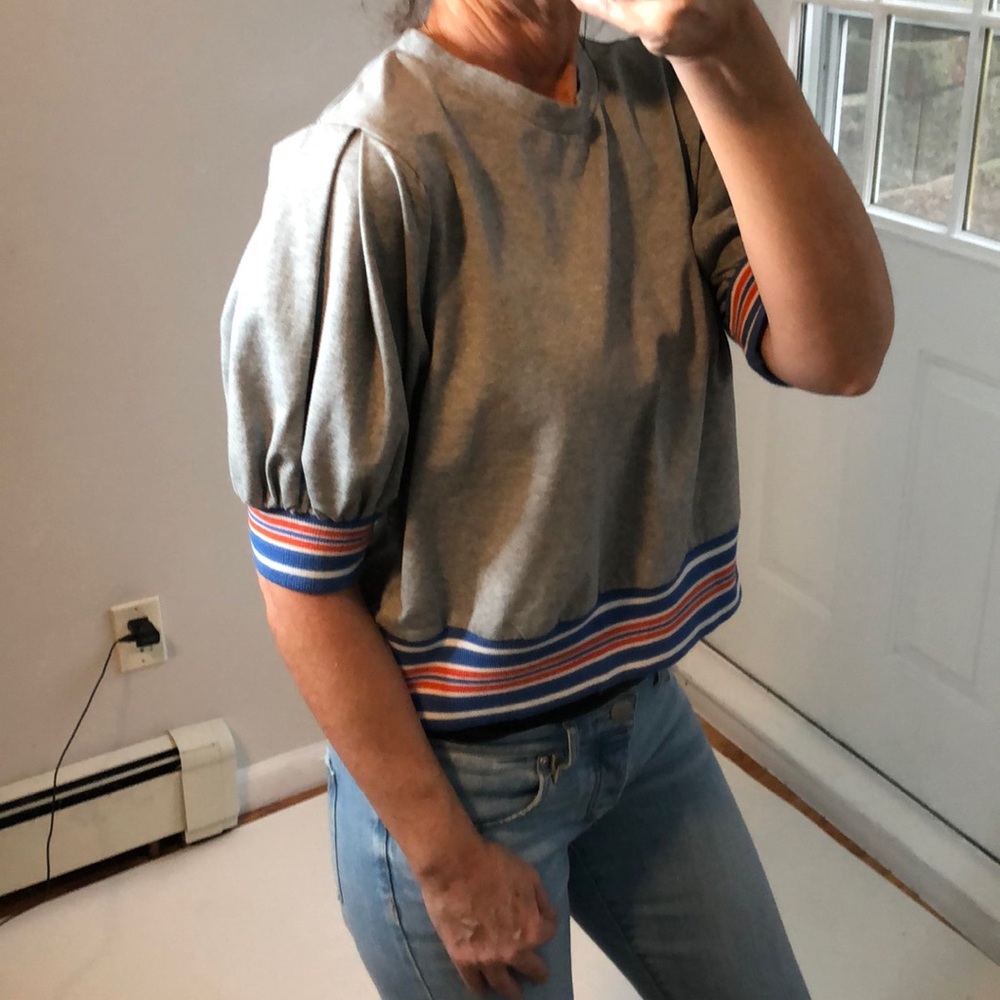 NWOT MOELLEUX  banded stripe top - Picture 2 of 7